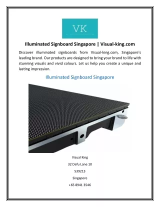 Illuminated Signboard Singapore Visual-king.com