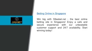 Betting Online In Singapore S9asbet.net