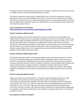 Elevator Components MarketCurrent Analysis And Forecast