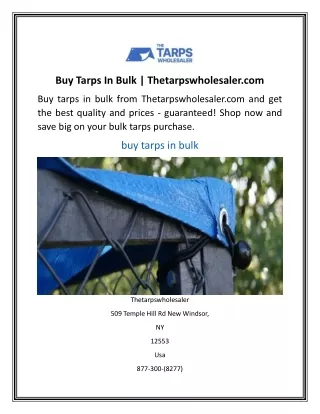 Buy Tarps In Bulk  Thetarpswholesaler.com