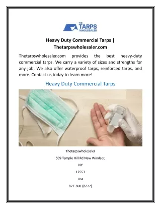 Heavy Duty Commercial Tarps  Thetarpswholesaler.com