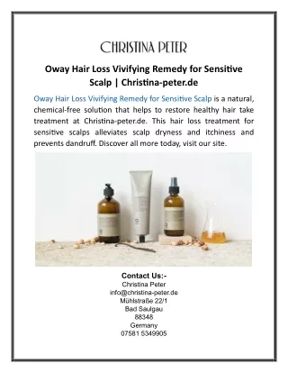 Oway Hair Loss Vivifying Remedy for Sensitive Scalp  Christina-peter.de