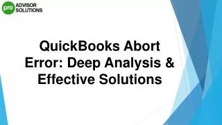 How To Deal With QuickBooks Abort Error