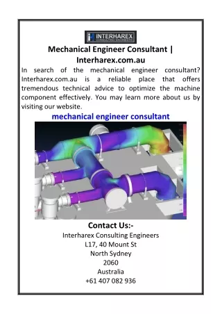 Mechanical Engineer Consultant  Interharex.com.au