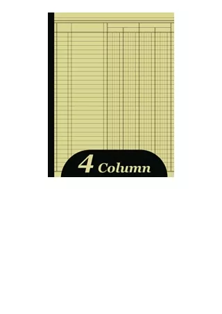 Download Pdf Account Book 4 Column Ledger Bookkeeping Record Book Blank Four Col