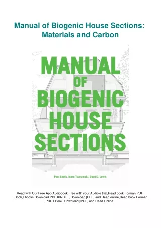 EBook PDF Manual of Biogenic House Sections Materials and Carbon