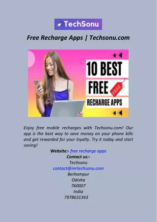 Free Recharge Apps  Techsonu.com