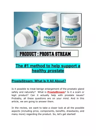 Prostastream - The #1 method to help support a healthy prostate
