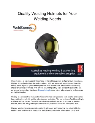 Quality Welding Helmets for Your Welding Needs