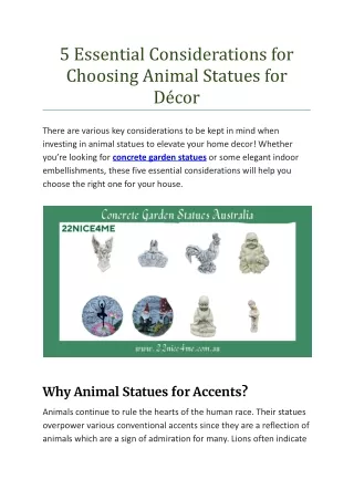 5 Essential Considerations for Choosing Animal Statues for Décor.docx