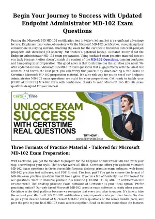 Microsoft MD-102 exam update