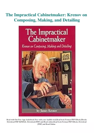 DOWNLOAD [PDF] The Impractical Cabinetmaker Krenov on Composing  Making  and Det