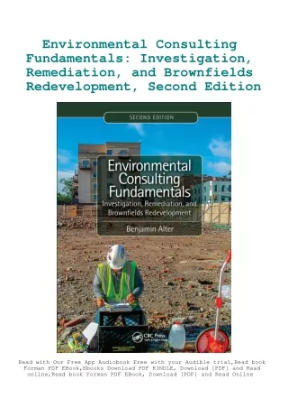 DOWNLOAD eBooks Environmental Consulting Fundamentals Investigation  Remediation