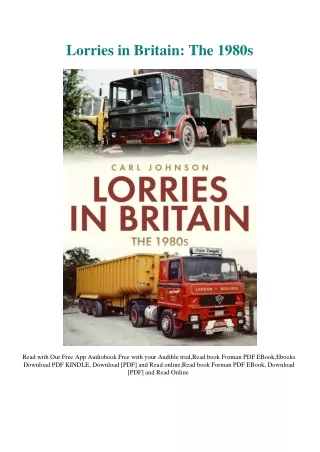 DOWNLOAD Books Lorries in Britain The 1980s