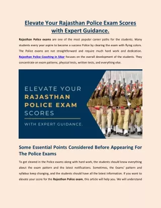 Elevate Your Rajasthan Police Exam Scores with Expert Guidance