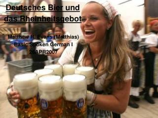 Deutsches Bier und das Rheinheitsgebot