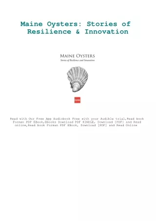 [PDF] eBooks Maine Oysters Stories of Resilience & Innovation