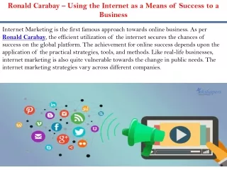 Ronald Carabay – Using the Internet as a Means of Success to a Business