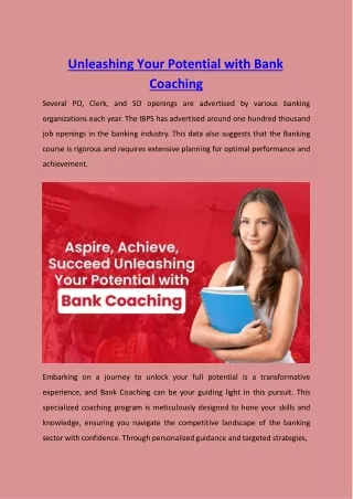 Unleashing Your Potential with Bank Coaching