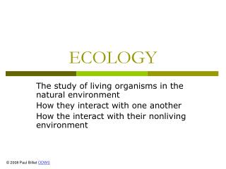 ECOLOGY