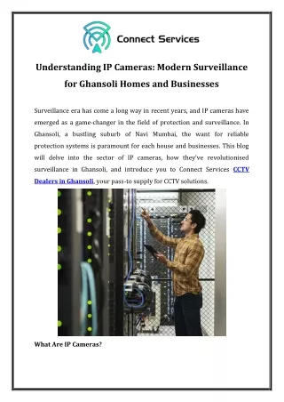 Understanding IP Cameras Modern Surveillance for Ghansoli Homes and Businesses