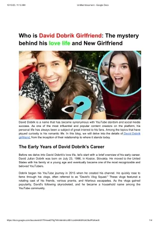 Who is David Dobrik Girlfriend-The mystery behind his love life and New Girlfriend