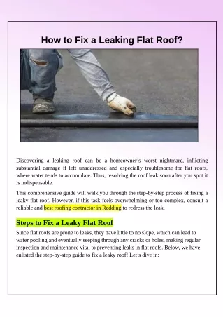 Flat Roof Leak Repair