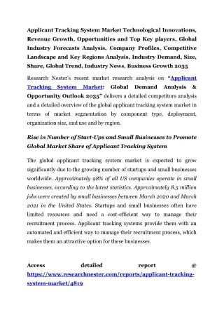 Applicant Tracking System Market Analysis, Industry Demand, Size 2035