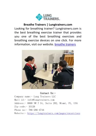 Breathe Trainers | Lungtrainers.com