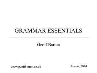 GRAMMAR ESSENTIALS