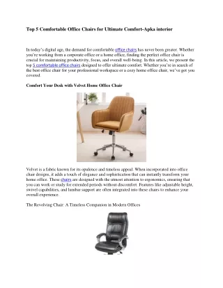 Top 5 comfortable office chair-Apka interior