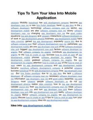 Tips To Turn Your Idea Into Mobile Application.docx