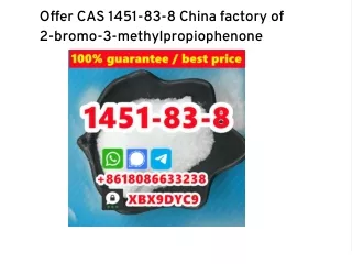 Offer CAS 1451-83-8 China factory of 2-bromo-3-methylpropiophenone