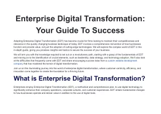 Enterprise Digital Transformation_ Your Guide To Success