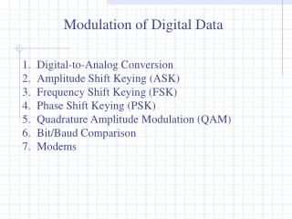 Modulation of Digital Data