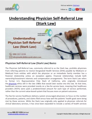 Understanding Physician Self-Referral Law (Stark Law)