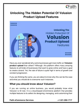 Unlocking the Hidden Potential of Volusion Product Upload Features
