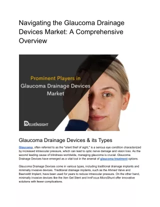 Prominent Players in Glaucoma Drainage Devices Market