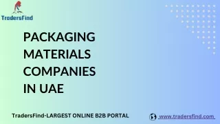 Top packaging materials companies in UAE on TradersFind