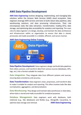 AWS Data Pipeline Development