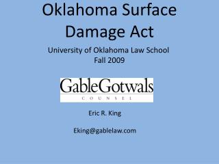 Oklahoma Surface Damage Act