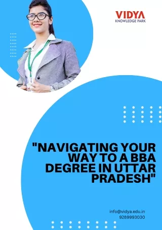 Navigating Your Way to a BBA Degree in Uttar Pradesh