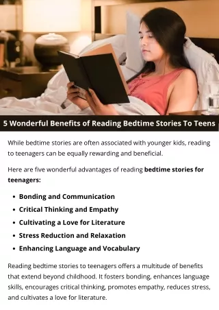 5 Wonderful Benefits of Reading Bedtime Stories To Teens