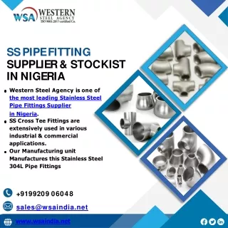 SS Pipe Fittings in Nigeria | Cameroon | Lesotho | Western Steel Agency