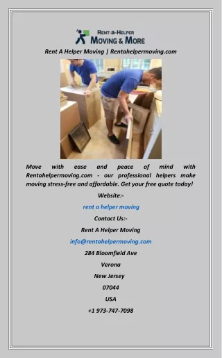 Rent A Helper Moving  Rentahelpermoving