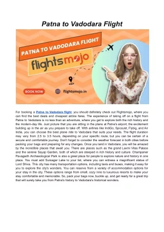 Patna to Vadodara Flight