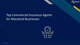 Top Commercial Insurance Agents for Maryland Businesses