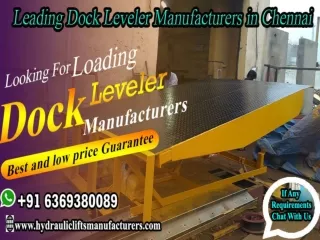 Hydraulic Dock Leveler, Portable Dock Leveler, Movable Dock Leveler Lift Chennai, India