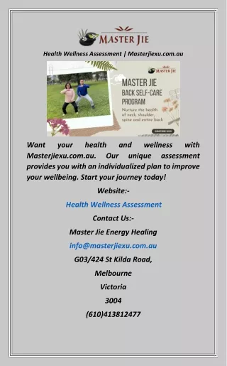 Health Wellness Assessment  Masterjiexu.com