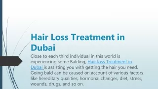 Hair Loss Treatment in Dubai